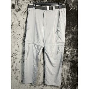 Columbia Men's 38x32 Gray Convertible Hiking Pants Zip Off Cargo Belt